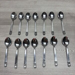 National Stainless, King Eric, Lot of 14 Piece Spoon Set Japan Made Stainless
